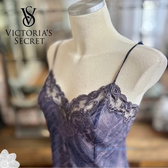 Victoria's Secret Other - VICTORIA’S SECRET Gown Dress Dark Purple Sheer Nightgown L